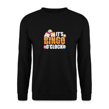 Bingo Caller Es ist Bingo O Clock Lustiges Bingo - Unisex Pullover - Schwarz - Vorne - Alina (178cm) & Michal (187cm)