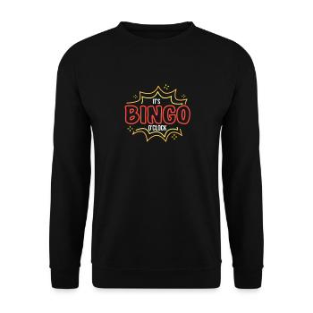 Bingo Caller Es ist Bingo O Clock Lustiges Bingo - Unisex Pullover - Schwarz - Vorne - Alina (178cm) & Michal (187cm)