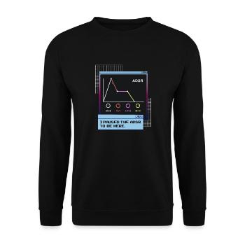 ADSR Enveloppe Synthétiseur Synthé Nerdy Vaporwave - Sweat-shirt Unisexe - noir - Devant - Alina (178cm) & Michal (187cm)
