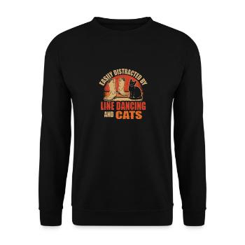 Line Dancing Cowboy Texas Line Dance Cadeau - Sweat-shirt Unisexe - noir - Devant - Alina (178cm) & Michal (187cm)