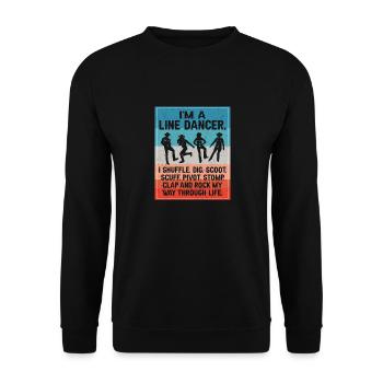 Line Dancing Cowboy Texas Line Dance Cadeau - Sweat-shirt Unisexe - noir - Devant - Alina (178cm) & Michal (187cm)