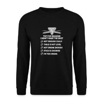 Snooker Pool Billard - Unisex Pullover - Schwarz - Vorne - Alina (178cm) & Michal (187cm)