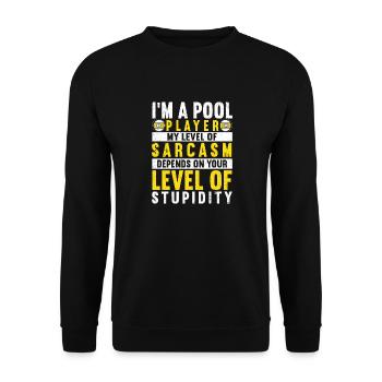 Snooker Pool Billiards - Unisex Sweatshirt - black - Front - Alina (178cm) & Michal (187cm)