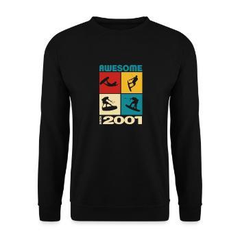 Awesome since 2001. Wakeboard Lifestyle - Unisex Sweatshirt - black - Front - Alina (178cm) & Michal (187cm)