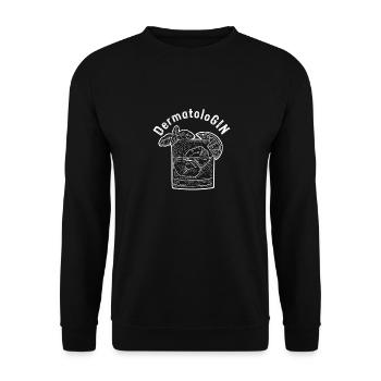 DermatoliGIN Dermatologie Studentin Gin Liebhaberi - Unisex Pullover - Schwarz - Vorne - Alina (178cm) & Michal (187cm)