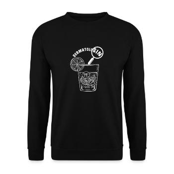 DermatoliGIN Dermatologie Studentin Gin Liebhaberi - Unisex Pullover - Schwarz - Vorne - Alina (178cm) & Michal (187cm)