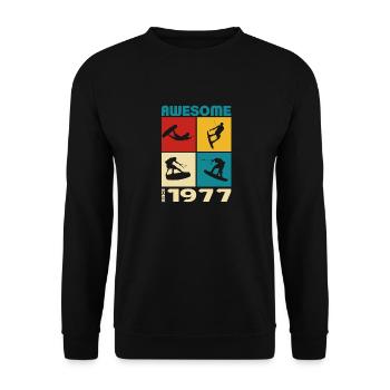 Awesome since 1977. Wakeboard Lifestyle - Unisex Sweatshirt - black - Front - Alina (178cm) & Michal (187cm)