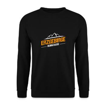 Heimatliebe Erzgebirge Berg Wandern - Unisex Pullover - Schwarz - Vorne - Alina (178cm) & Michal (187cm)