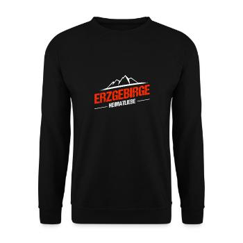 Heimatliebe Erzgebirge Berg Wandern - Unisex Pullover - Schwarz - Vorne - Alina (178cm) & Michal (187cm)