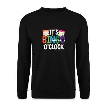 Bingo Caller Es ist Bingo O Clock Lustiges Bingo - Unisex Pullover - Schwarz - Vorne - Alina (178cm) & Michal (187cm)