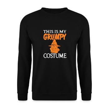 This Is My Grumpy Costume Funny Retro Halloween - Unisex Sweatshirt - black - Front - Alina (178cm) & Michal (187cm)