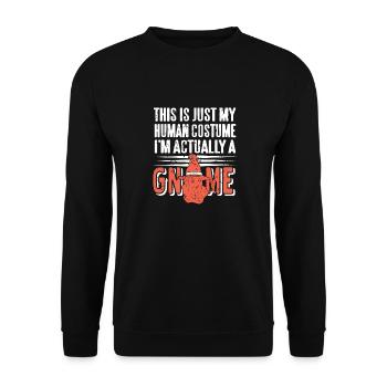 Mon costume humain Je suis en fait un gnome Halloween - Sweat-shirt Unisexe - noir - Devant - Alina (178cm) & Michal (187cm)
