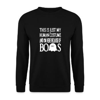 Human Costume & Here Because Of BOOS Halloween - Unisex Sweatshirt - black - Front - Alina (178cm) & Michal (187cm)