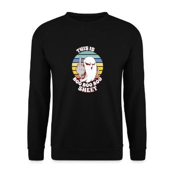 C’est Boo Boo Sheet Retro Funny Ghost Halloween - Sweat-shirt Unisexe - noir - Devant - Alina (178cm) & Michal (187cm)