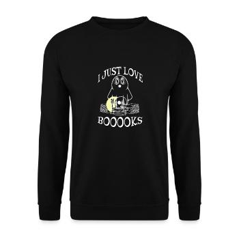 Just Love Book Funny Halloween Book Lover T-Shirt - Unisex Sweatshirt - black - Front - Alina (178cm) & Michal (187cm)
