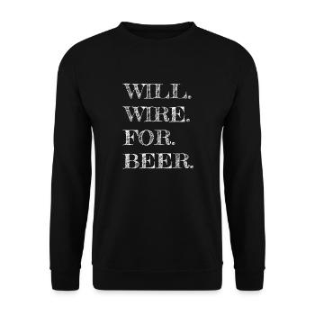 electrician apprentice bear beer top joke job - Unisex Sweatshirt - black - Front - Alina (178cm) & Michal (187cm)