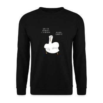 La citation de l’oie ukrainienne ne crie pas humour - Sweat-shirt Unisexe - noir - Devant - Alina (178cm) & Michal (187cm)
