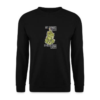 Meine Lieblingsfarbe Ist Weihnachtslichter - Unisex Pullover - Schwarz - Vorne - Alina (178cm) & Michal (187cm)