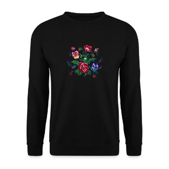 Vêtements nationaux ukrainiens - Sweat-shirt Unisexe - noir - Devant - Alina (178cm) & Michal (187cm)