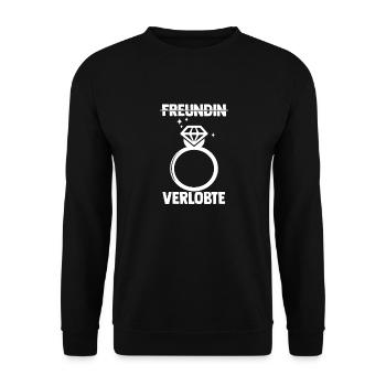 Verlobte Verlobungsring keine Freundin Verlobungs - Unisex Pullover - Schwarz - Vorne - Alina (178cm) & Michal (187cm)