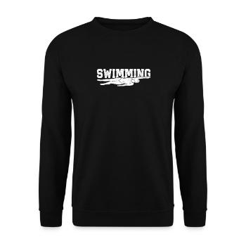 Schwimmen Team Schwimmer Pool Tauchen Brustschwimm - Unisex Pullover - Schwarz - Vorne - Alina (178cm) & Michal (187cm)