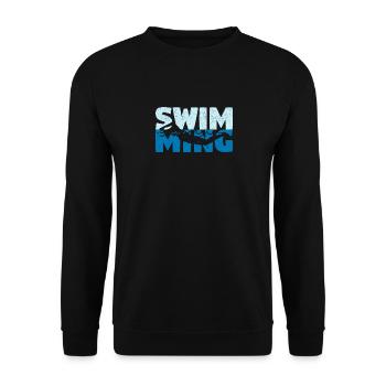 Swimming Team Swimmer Pool Diving Breaststroke - Unisex Sweatshirt - black - Front - Alina (178cm) & Michal (187cm)