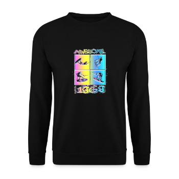 Awesome since 1969. Wakeboard Lifestyle - Unisex Sweatshirt - black - Front - Alina (178cm) & Michal (187cm)