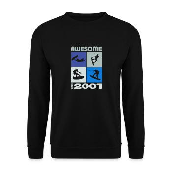 Awesome since 2001. Wakeboard Lifestyle - Unisex Sweatshirt - black - Front - Alina (178cm) & Michal (187cm)