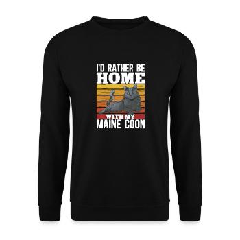Maine Coon Chat - Sweat-shirt Unisexe - noir - Devant - Alina (178cm) & Michal (187cm)