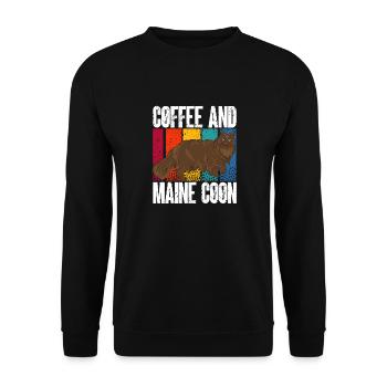 Maine Coon Chat - Sweat-shirt Unisexe - noir - Devant - Alina (178cm) & Michal (187cm)