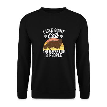 Maine Coon Cat - Sweat-shirt Unisexe - noir - Devant - Alina (178cm) & Michal (187cm)