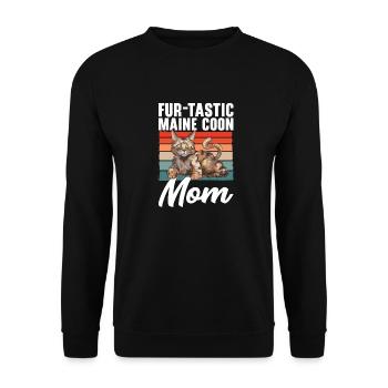 Maine Coon Chat - Sweat-shirt Unisexe - noir - Devant - Alina (178cm) & Michal (187cm)