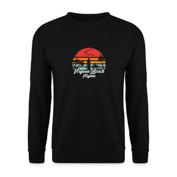 Vintage Virginia Beach Virginia Surfen Retro Surf - Unisex Pullover - Schwarz - Vorne - Alina (178cm) & Michal (187cm)
