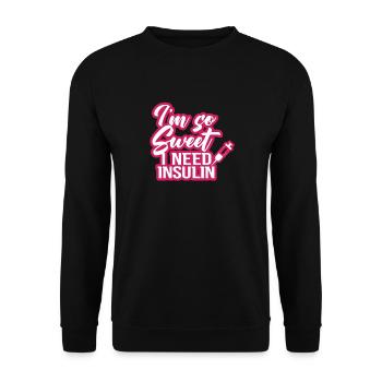Ich bin so süß, ich brauche Insulin - Unisex Pullover - Schwarz - Vorne - Alina (178cm) & Michal (187cm)