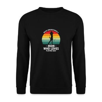 Never Underestimate A MOM Who Loves Playing GOLF - Unisex Sweatshirt - black - Front - Alina (178cm) & Michal (187cm)