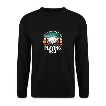 Just A GIRL Who Loves Playing Golf Retro Golfer - Unisex Sweatshirt - black - Front - Alina (178cm) & Michal (187cm)