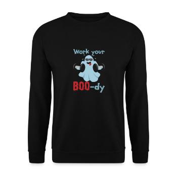 Funny Fitness Spirit - Travaillez votre corps - Boody - Sweat-shirt Unisexe - noir - Devant - Alina (178cm) & Michal (187cm)