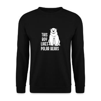 Un garçon aime les animaux sauvages de - Sweat-shirt Unisexe - noir - Devant - Alina (178cm) & Michal (187cm)