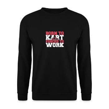 Go Kart Rennen Kart Fahren Rennfahrer Geschenk - Unisex Pullover - Schwarz - Vorne - Alina (178cm) & Michal (187cm)