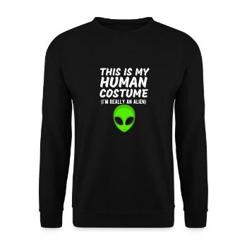 C’est mon costume humain Je suis vraiment un extraterrestre drôle - Sweat-shirt Unisexe - noir - Devant - Alina (178cm) & Michal (187cm)