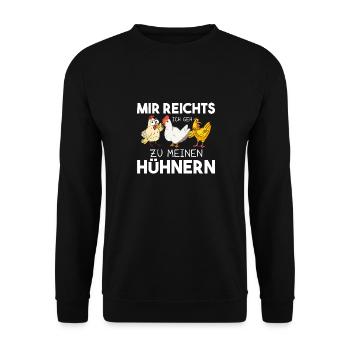 Mir Reichts Ich Geh Zu Meinen Hühnern Bauernhof - Unisex Pullover - Schwarz - Vorne - Alina (178cm) & Michal (187cm)