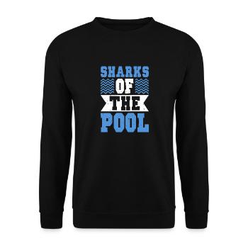 Schimmer Schwimmen Sharks Of The Pool - Unisex Pullover - Schwarz - Vorne - Alina (178cm) & Michal (187cm)