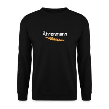 Ährenmann Lustiges Bauer Landwirt - Unisex Pullover - Schwarz - Vorne - Alina (178cm) & Michal (187cm)