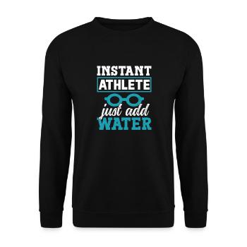 Nageur Natation Instant Athlete Just Water - Sweat-shirt Unisexe - noir - Devant - Alina (178cm) & Michal (187cm)