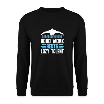 Schimmer Hard Work Beats Lazy Talent - Unisex Pullover - Schwarz - Vorne - Alina (178cm) & Michal (187cm)