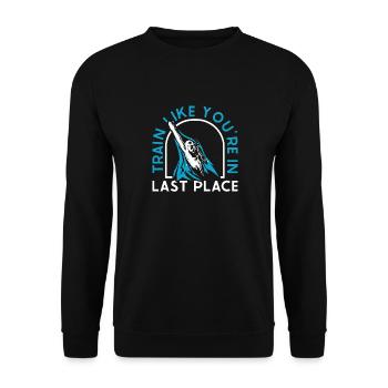 Schwimmen Train Like You're In Last Place - Unisex Pullover - Schwarz - Vorne - Alina (178cm) & Michal (187cm)