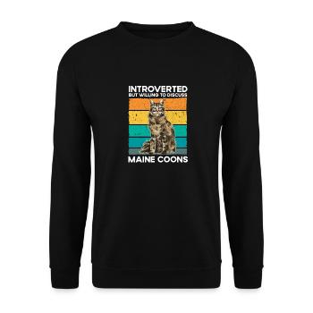 Maine Coon Chat - Sweat-shirt Unisexe - noir - Devant - Alina (178cm) & Michal (187cm)