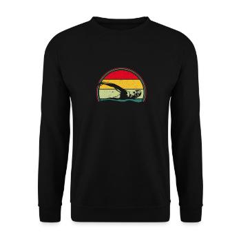 Nageur Drôle Rétro Vintage Coucher de Soleil - Sweat-shirt Unisexe - noir - Devant - Alina (178cm) & Michal (187cm)
