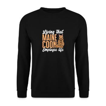 Maine Coon Chat - Sweat-shirt Unisexe - noir - Devant - Alina (178cm) & Michal (187cm)