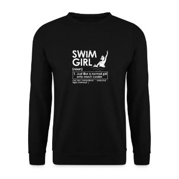 Définition de la fille de natation Natation amusante - Sweat-shirt Unisexe - noir - Devant - Alina (178cm) & Michal (187cm)